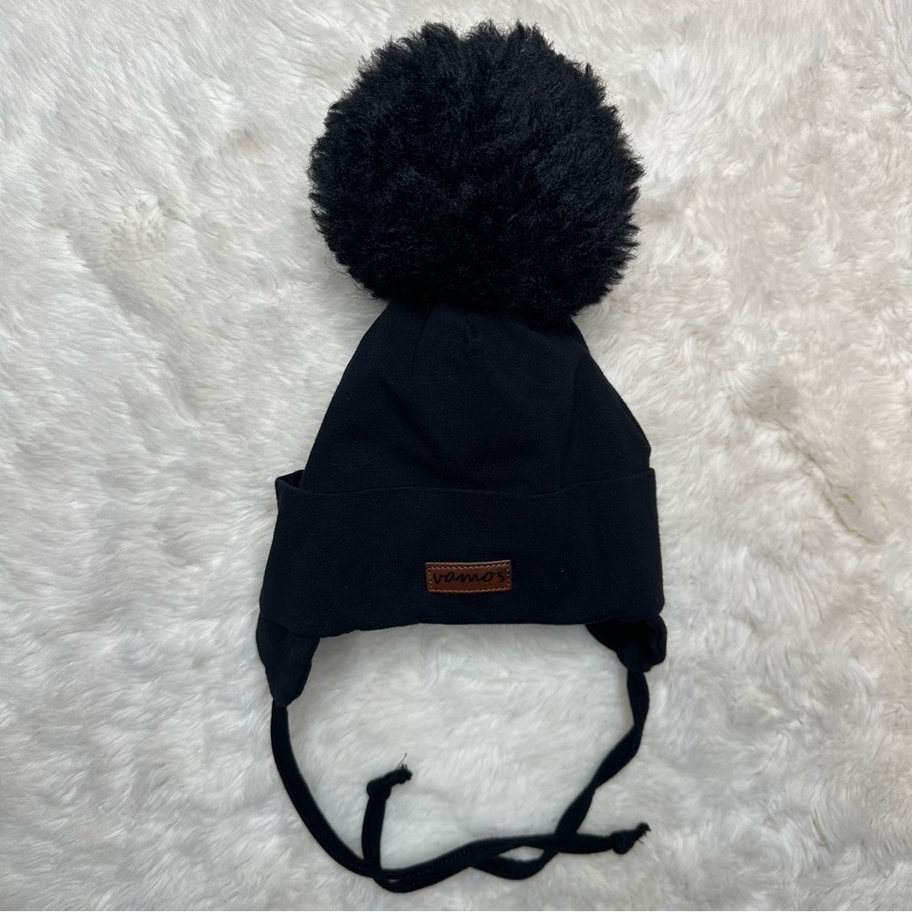 Vamos Hat With Pom-Pom Black Size 0-6 Months